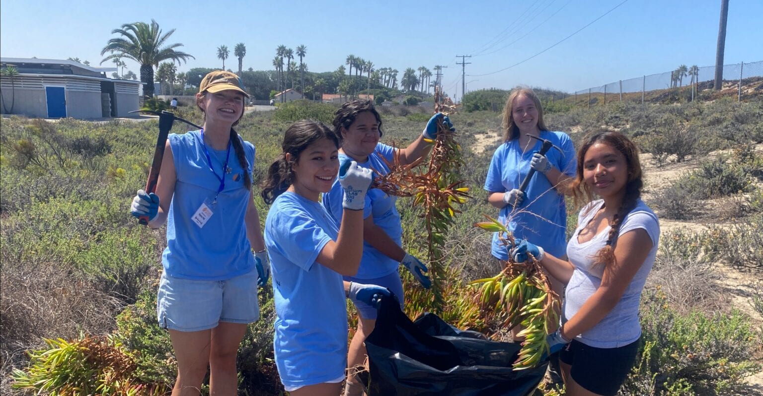 Children participating in habitat restoration at Tijuana Estuary.