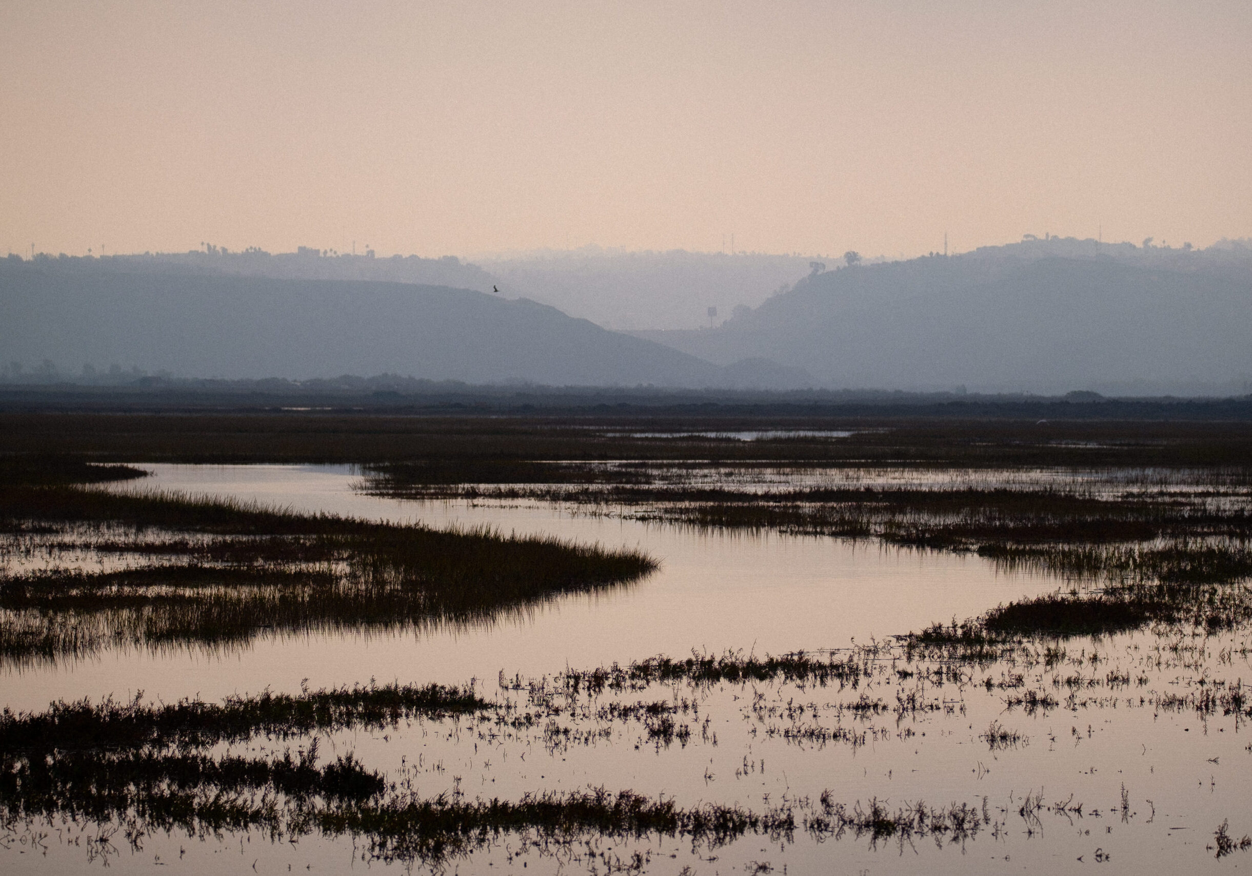 The Tijuana River Estuary during an early morning King Tide in December 2021. In the far distance the City of Tijuana can be seen atop the hill.

On assignment for Southwest Wetlands Interpretive Association &amp; Tijuana River National Estuarine Research Reserve.
For usage requests, please contact me, or visit <a href="https://williambay.com" rel="noreferrer nofollow">WilliamBay.com</a>